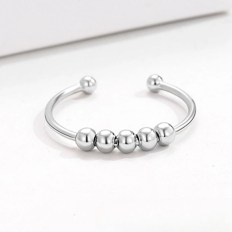 Trumium 925 Sterling Silver Anti-Anxiety Beads Adjustable Ring
Trumium 925 Sterling Silver Anti-Anxiety Beads Adjustable Ring