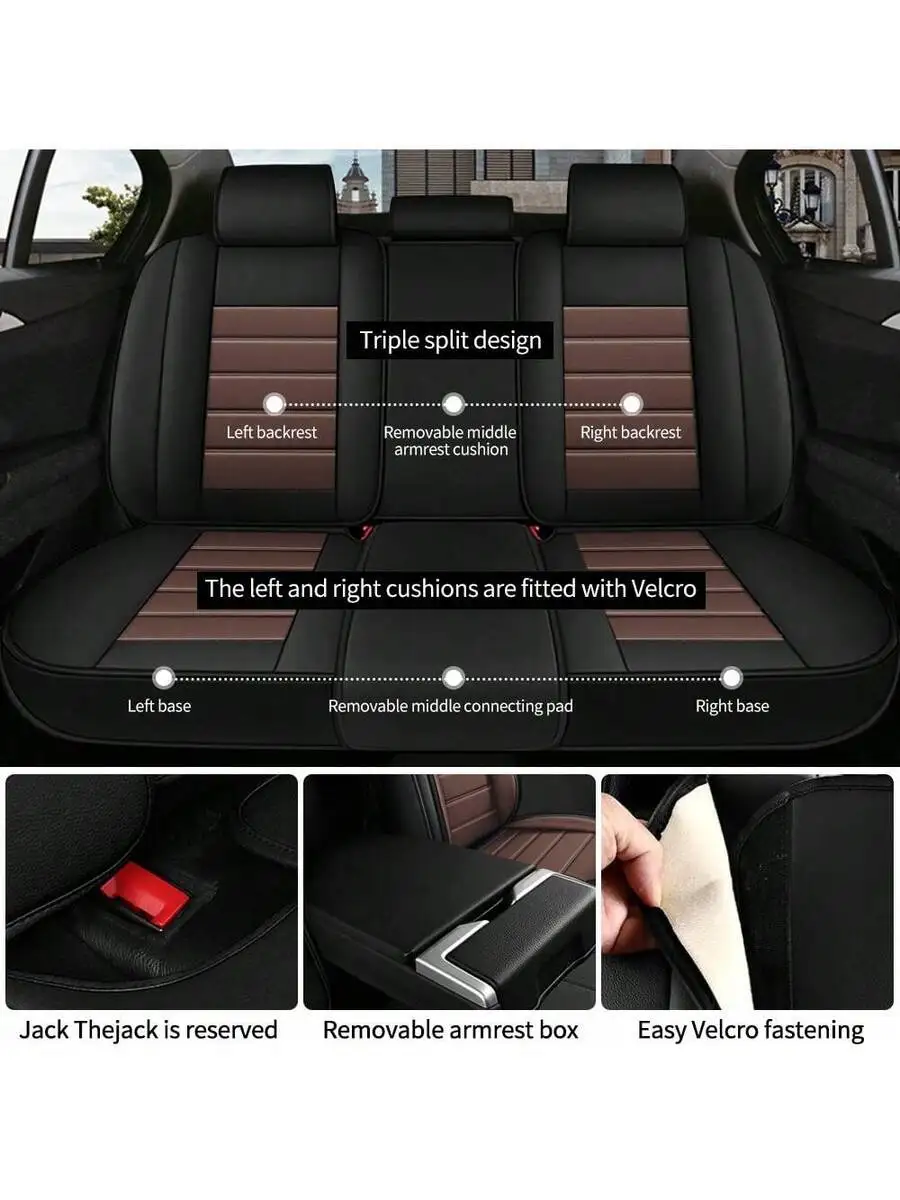 PU Leather Car Seat Cover 5 Seat Triple Split Design Waterproof Faux Leather Seat Protector
PU Leather Car Seat Cover 5 Seat Triple Split Design Waterproof Faux Leather Seat Protector