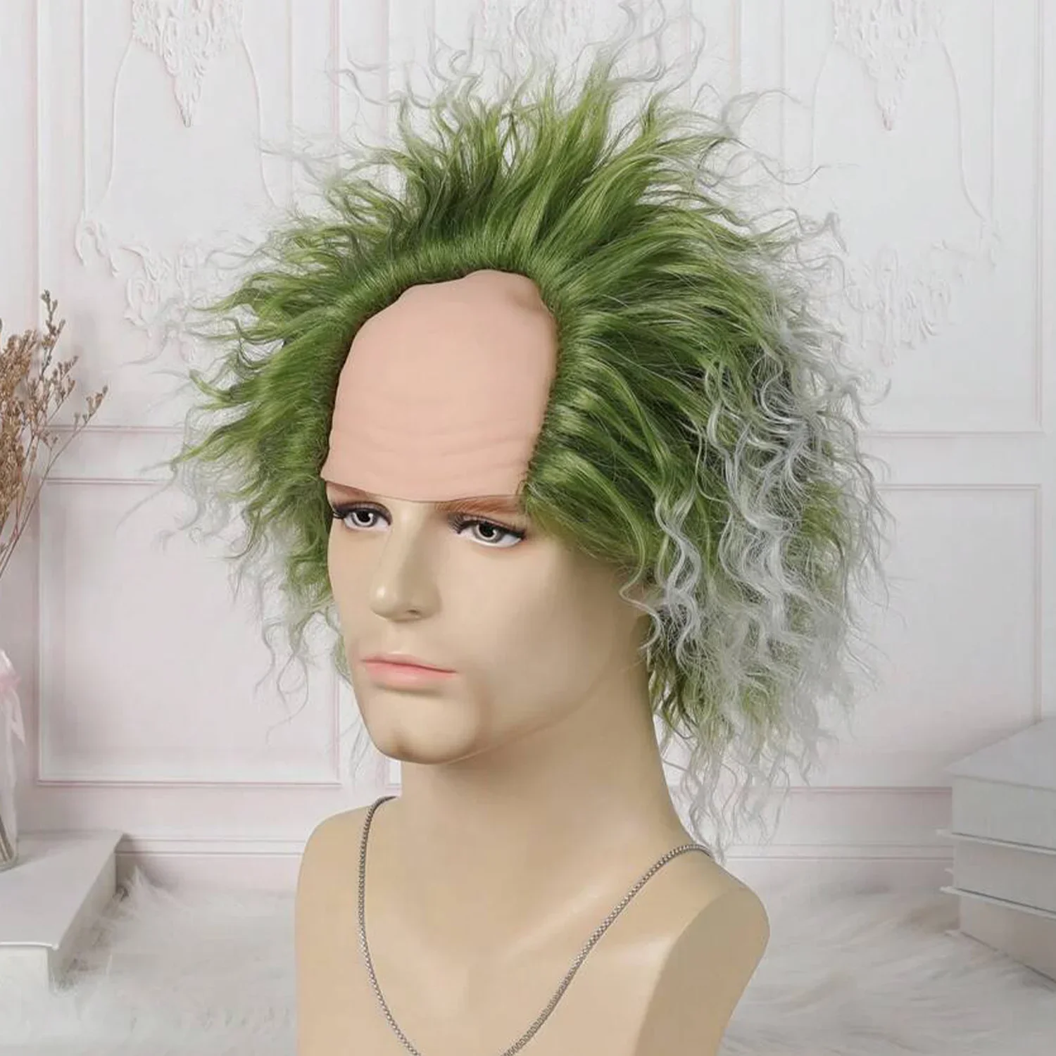 Synthetic Green Short Wavy Cosplay Wig for Men with Makeup Kit, Heat Resistant Anime Costume Party Hair, Halloween Synthetic
Synthetic Green Short Wavy Cosplay Wig for Men with Makeup Kit, Heat Resistant Anime Costume Party Hair, Halloween Synthetic