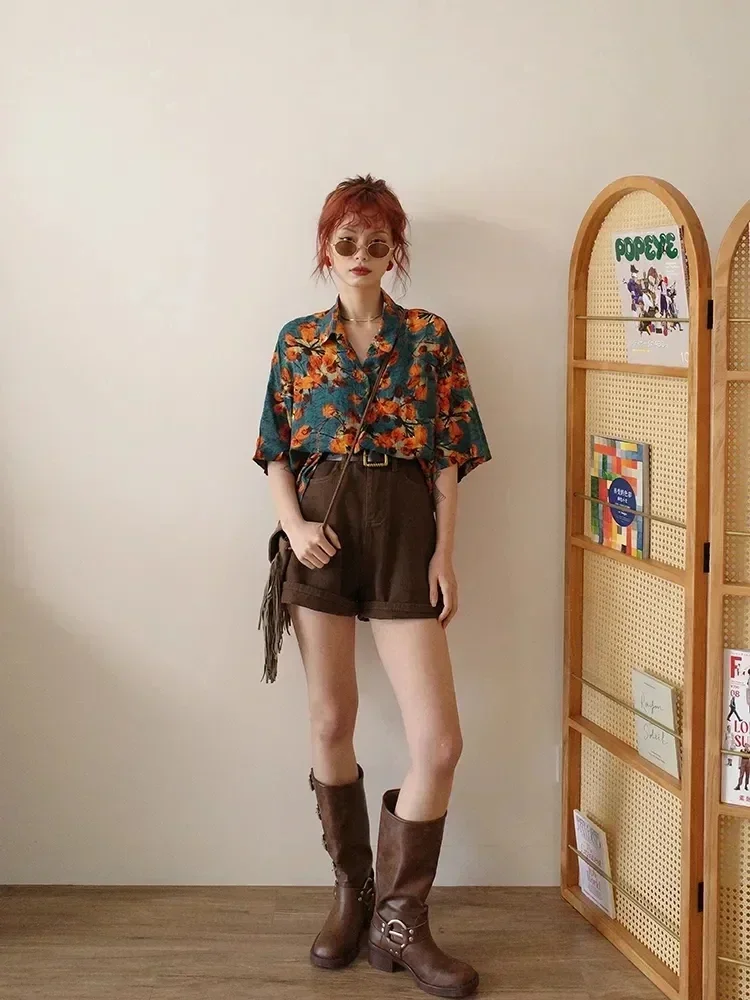 Vacation Short Sleeve T Shirt Loose Flower Print Vintage Y2K Clothes Summer Blouses Woman 2023
Vacation Short Sleeve T Shirt Loose Flower Print Vintage Y2K Clothes Summer Blouses Woman 2023