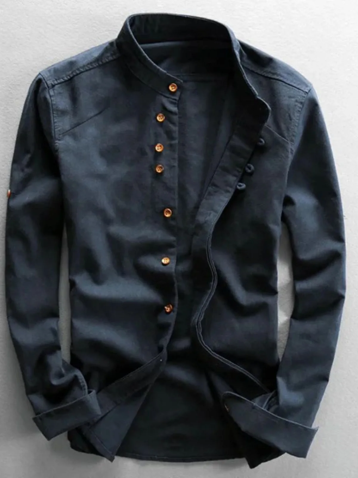 Retro Slim Fit Stand up Collar irt Jaet Long Sve Men's Faion Comfortable Breathable Autumn Season European Sle
Retro Slim Fit Stand up Collar irt Jaet Long Sve Men's Faion Comfortable Breathable Autumn Season European Sle