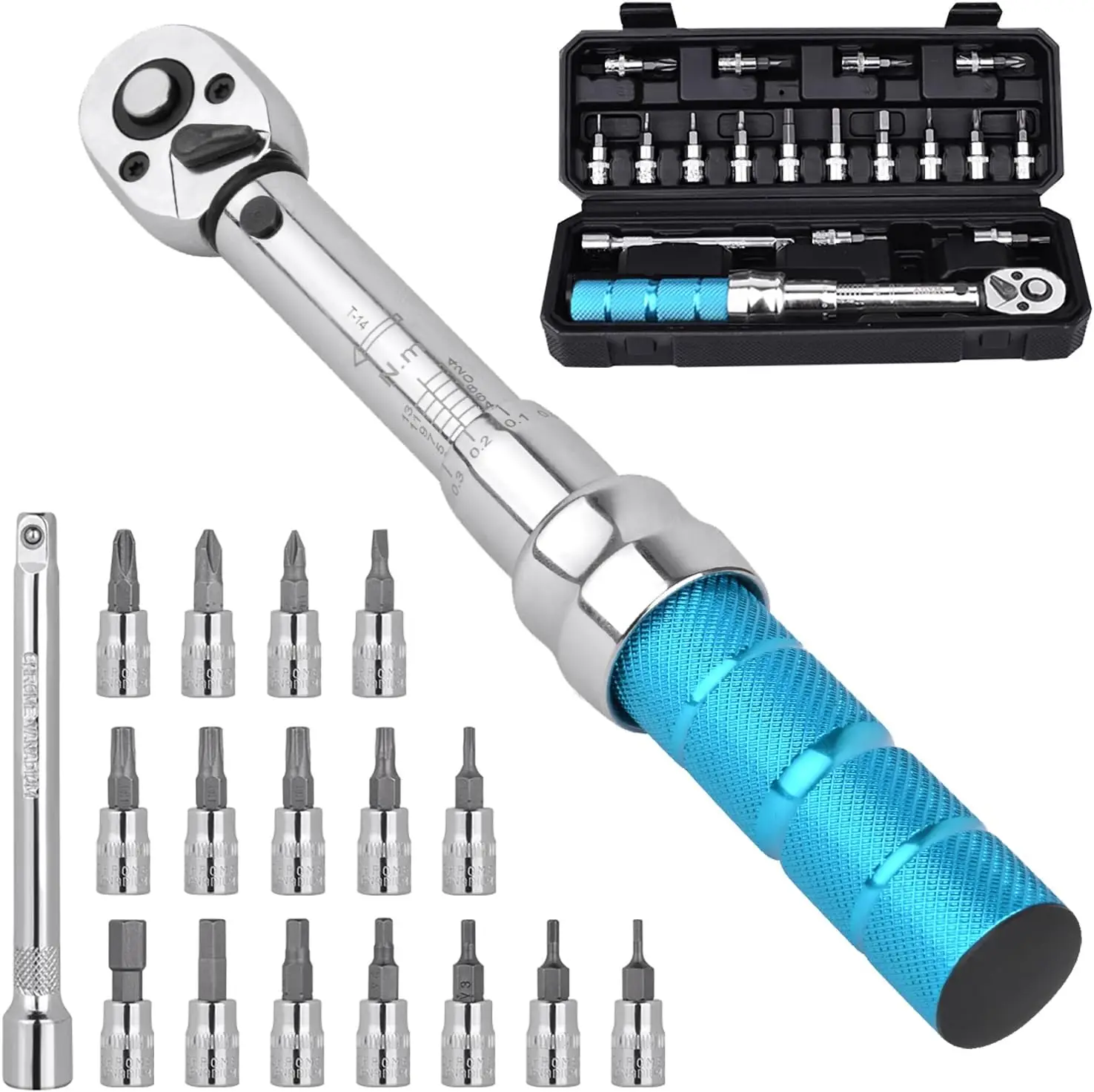 Bike Torque Wrench Set 15Pcs 1/4" 2-24Nm Dual Direction Bike Allen Key Tool Socket Spanner Professional Bicycle Motorcycle Repai
Bike Torque Wrench Set 15Pcs 1/4" 2-24Nm Dual Direction Bike Allen Key Tool Socket Spanner Professional Bicycle Motorcycle Repai