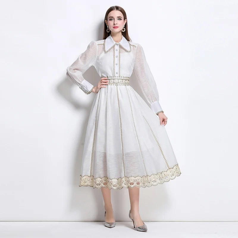 Elegant Slim Versatile Dress with Lace Lace Long Sleeved Shirt and Large Skirt Set French Women's Summer Banquet Attire 2025
Elegant Slim Versatile Dress with Lace Lace Long Sleeved Shirt and Large Skirt Set French Women's Summer Banquet Attire 2025