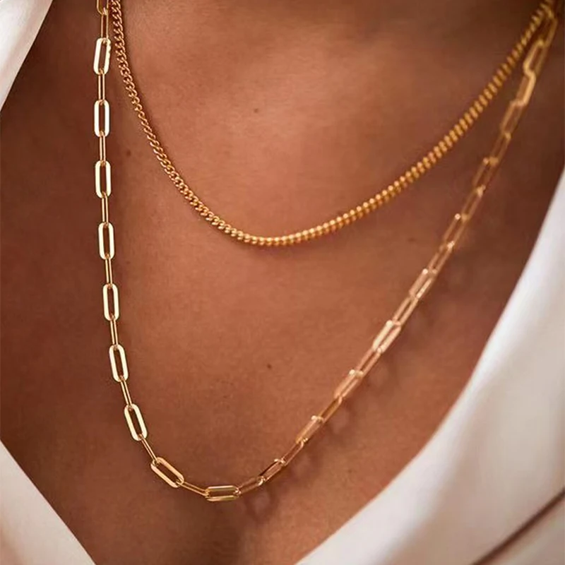 2Pcs Golden Polished Chain Lobster Clasp Necklace Vacation Party Concert Daily Shopping Fashion Versatile Niche Trendy Necklace
2Pcs Golden Polished Chain Lobster Clasp Necklace Vacation Party Concert Daily Shopping Fashion Versatile Niche Trendy Necklace