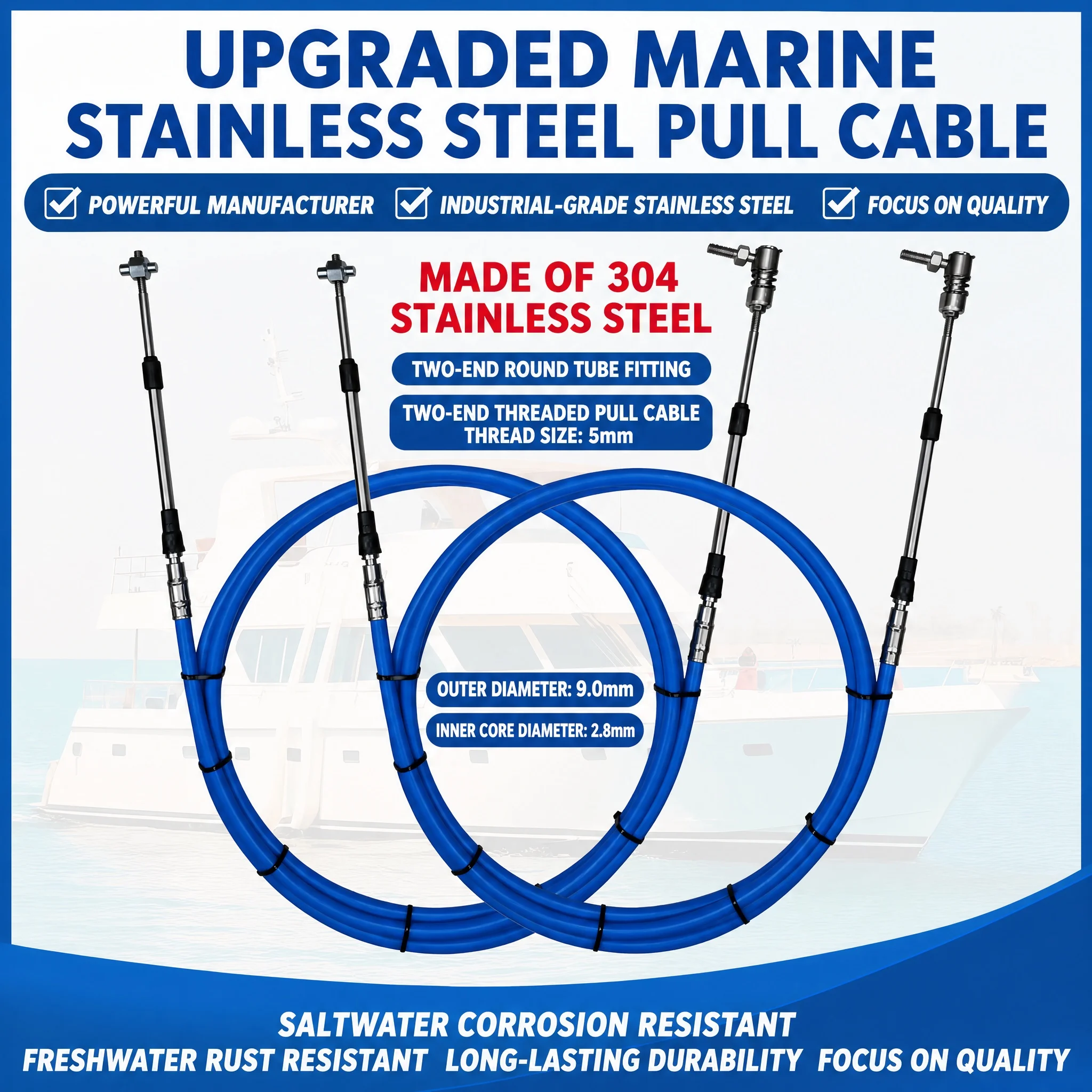 8FT Marine 33C Throttle Shift Remote Control Box Cable For Yamaha Outboard Engine Boat Motor Steering System Blue
8FT Marine 33C Throttle Shift Remote Control Box Cable For Yamaha Outboard Engine Boat Motor Steering System Blue