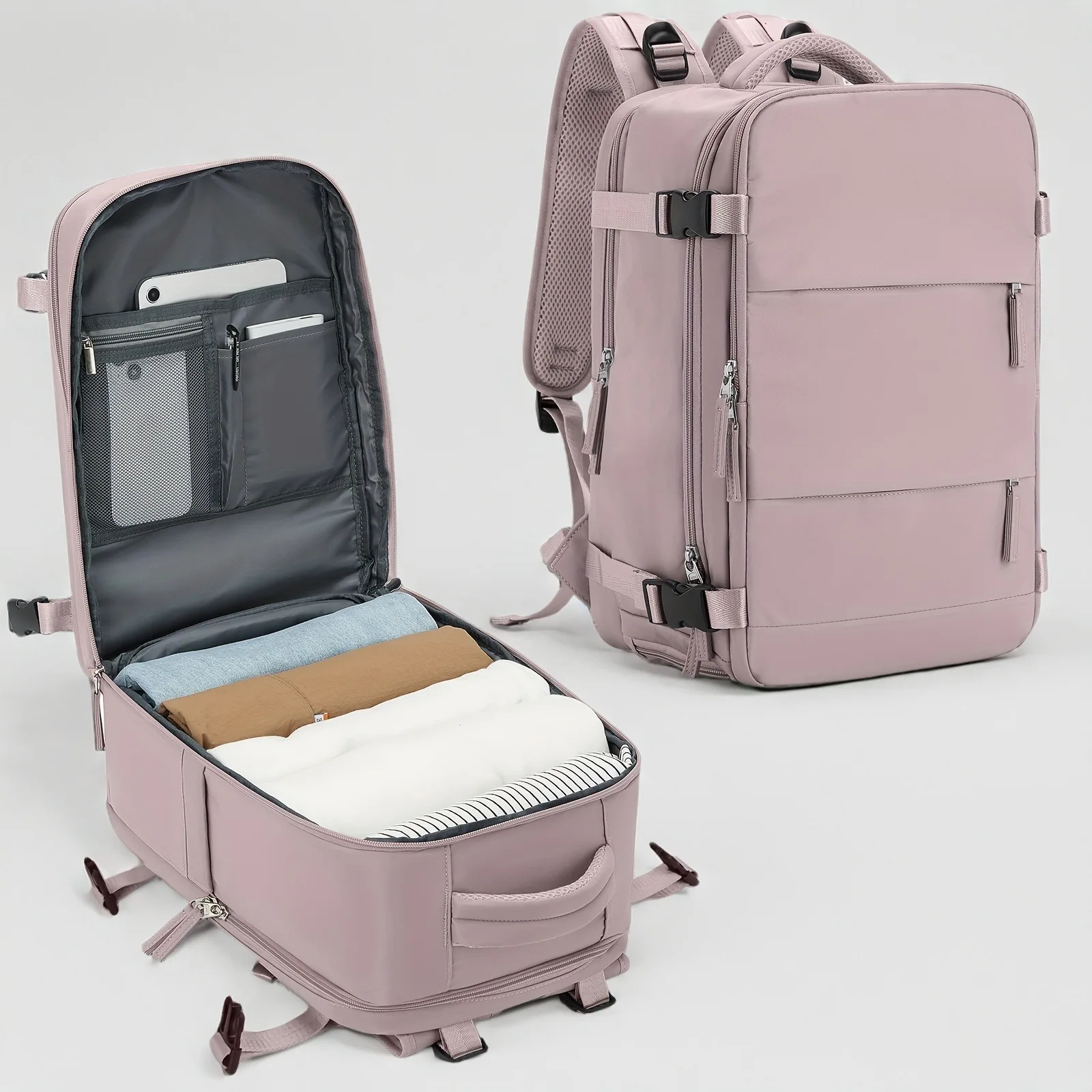 Light purple large capacity backpack for women with dry and wet separation, commuting computer bag, multifunctional waterproof l 
Light purple large capacity backpack for women with dry and wet separation, commuting computer bag, multifunctional waterproof l