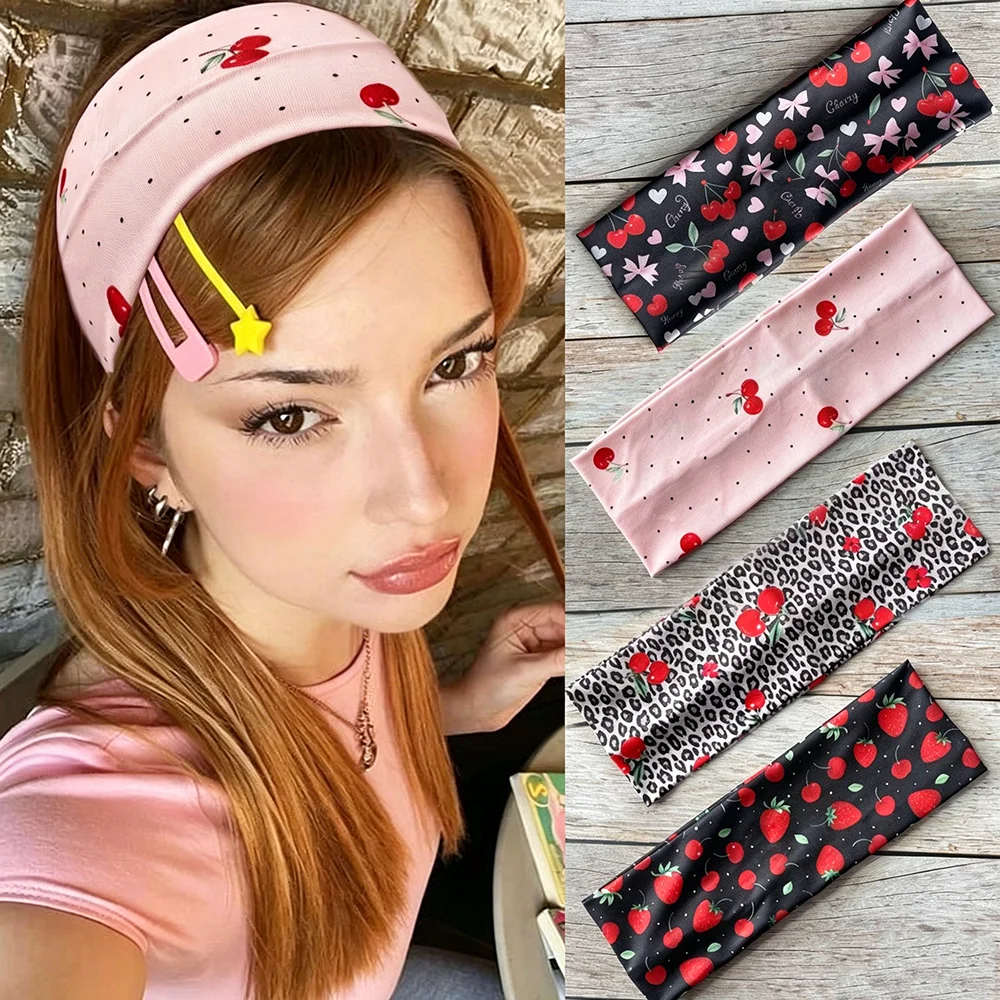 JYSP New Cherry Print Headband Fashionable Sweet and Cool Fruit Pattern Hair Accessory Wide Flat Elastic Hairband for Women
JYSP New Cherry Print Headband Fashionable Sweet and Cool Fruit Pattern Hair Accessory Wide Flat Elastic Hairband for Women