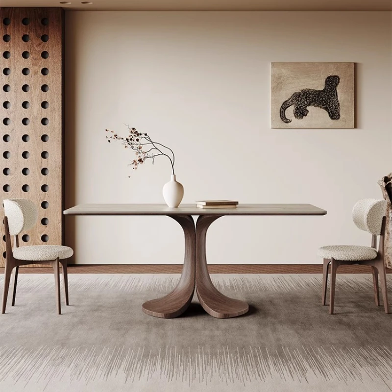 Walnut Colored Veneer Cave Rock Plate Dining Table Set Furniture Rounded Table Corner Rectangular Dining Table Medieval Style
Walnut Colored Veneer Cave Rock Plate Dining Table Set Furniture Rounded Table Corner Rectangular Dining Table Medieval Style