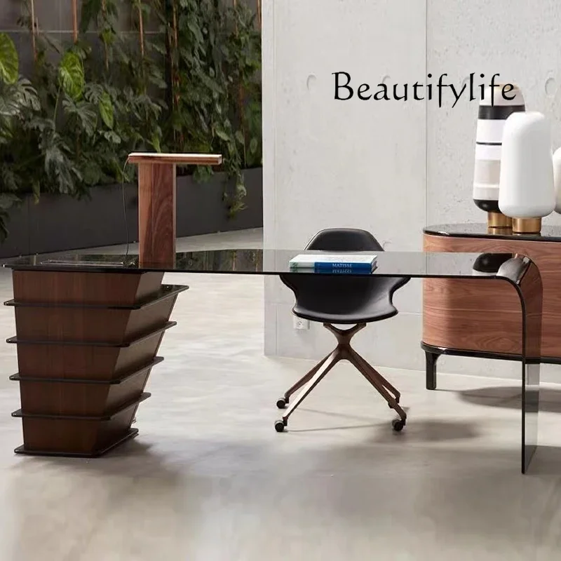 Designer Glass Desk Italian Light Luxury Modern Boss Desk Home Study Table
Designer Glass Desk Italian Light Luxury Modern Boss Desk Home Study Table