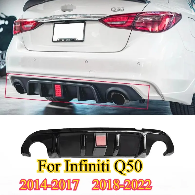 Glossy Black Car Rear Bumper Diffuser Lip with/Without LED Light for Infiniti Q50 2014 2015 2016 2017 2018 2019 2020 2021 2022
Glossy Black Car Rear Bumper Diffuser Lip with/Without LED Light for Infiniti Q50 2014 2015 2016 2017 2018 2019 2020 2021 2022