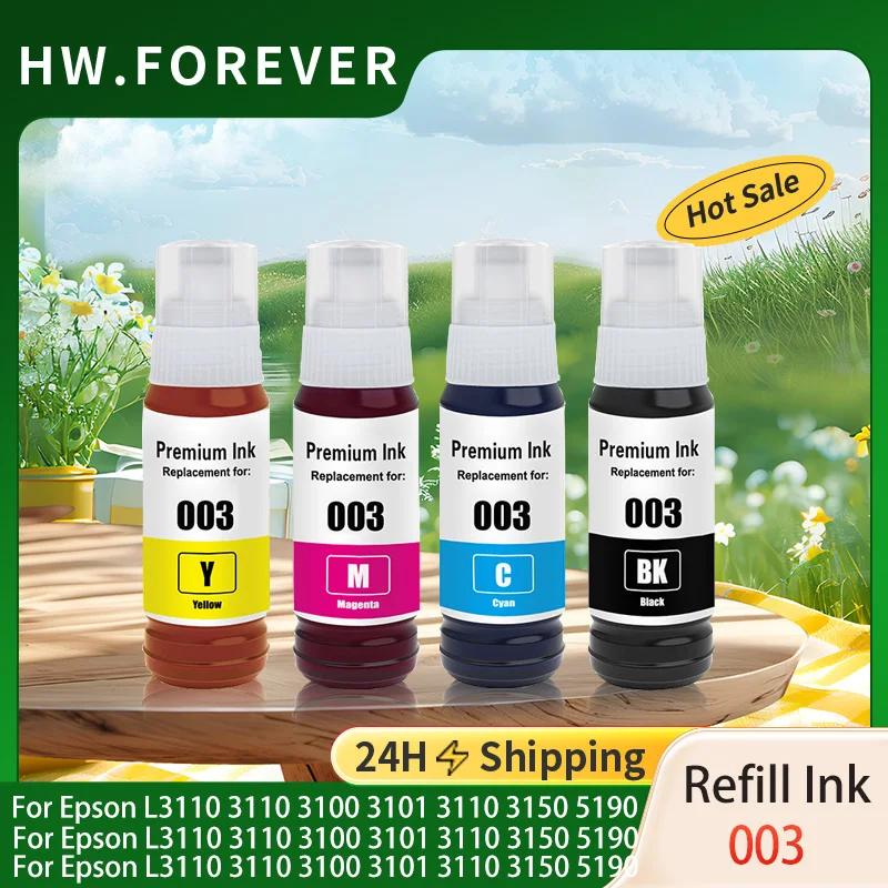 003 Refill Dye Inks Refill For Epson L3110 3110 3100 3101 3110 3150 5190 Printer Vivid Color Water-based 003 Dye Refill Inks
003 Refill Dye Inks Refill For Epson L3110 3110 3100 3101 3110 3150 5190 Printer Vivid Color Water-based 003 Dye Refill Inks