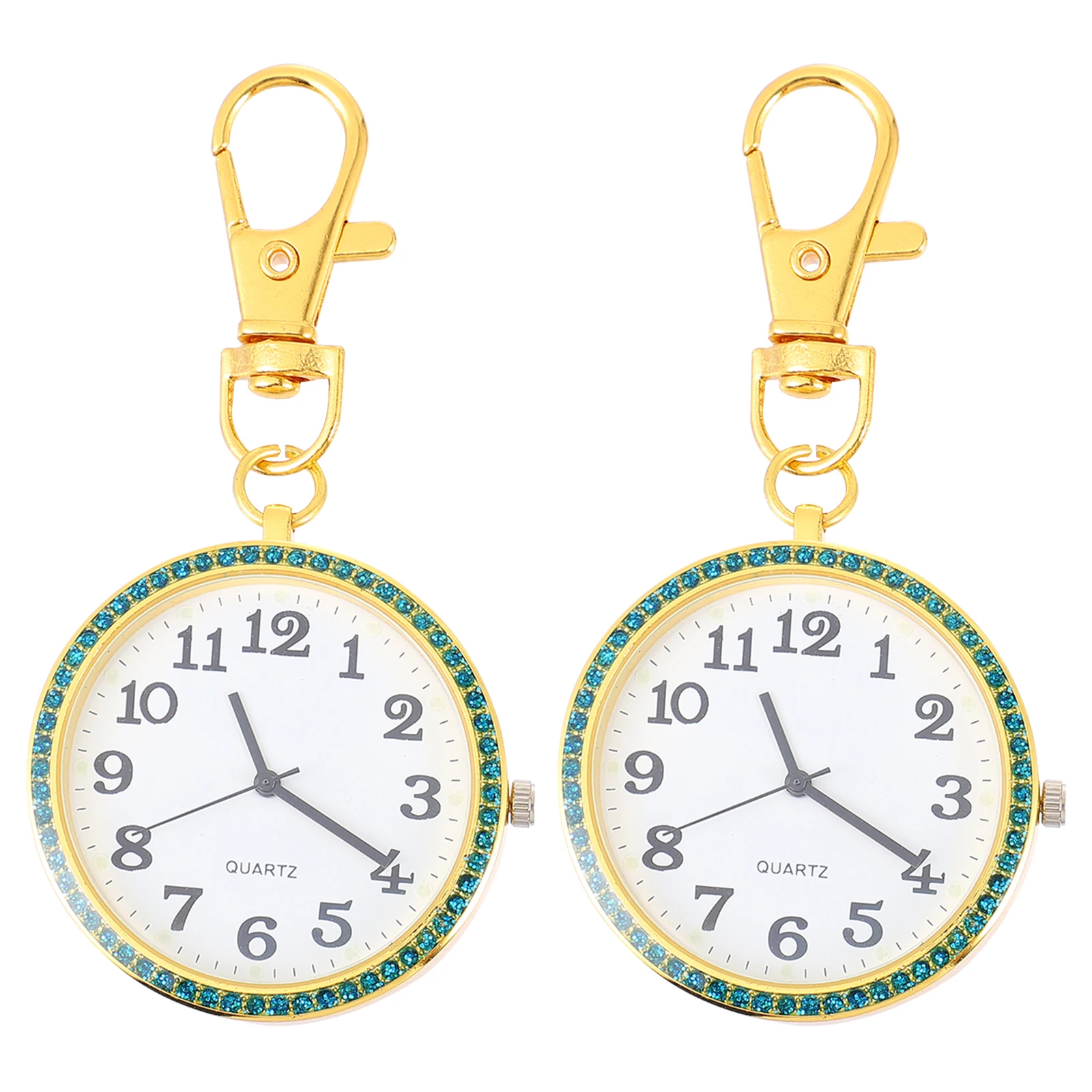 2Pcs Rhinestone Watch Keychain Portable Pocket Watch for Men Women Golden Zinc Alloy Portable Clip Nurse Watches with Chain
2Pcs Rhinestone Watch Keychain Portable Pocket Watch for Men Women Golden Zinc Alloy Portable Clip Nurse Watches with Chain