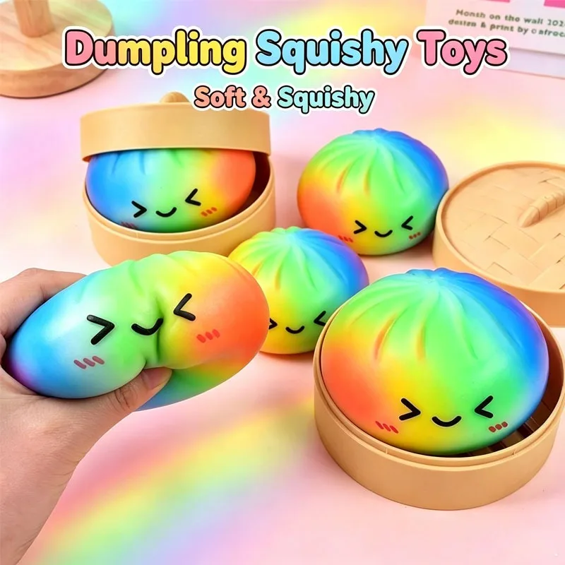 Rainbow Color Dumpling Squishy Toy with Bamboo Slow Rising Stress Relief Fidget Ball Soft Squeeze Toys for Adults & Kids
Rainbow Color Dumpling Squishy Toy with Bamboo Slow Rising Stress Relief Fidget Ball Soft Squeeze Toys for Adults & Kids