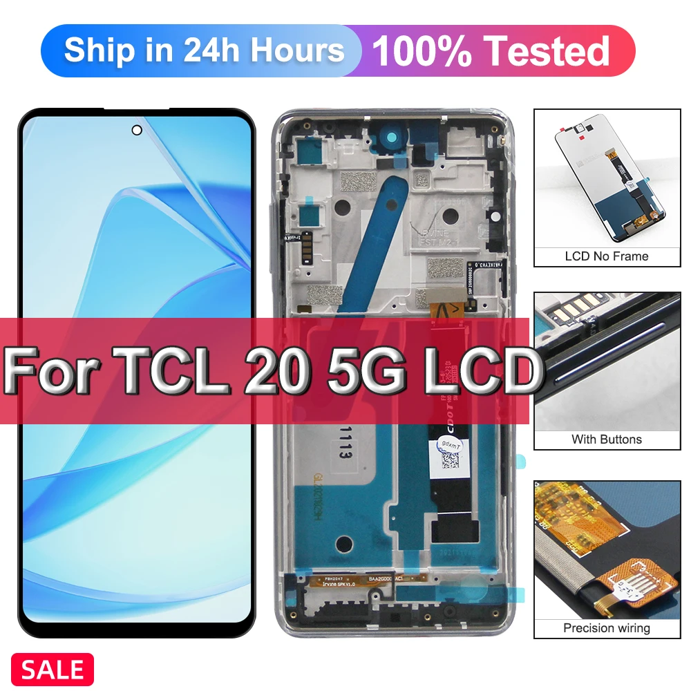 20 5G Display For TCL 20 5G T781K T781 T781H LCD Display Touch Screen Digitizer Assembly For TCL 20 5G Screen Replacement
20 5G Display For TCL 20 5G T781K T781 T781H LCD Display Touch Screen Digitizer Assembly For TCL 20 5G Screen Replacement