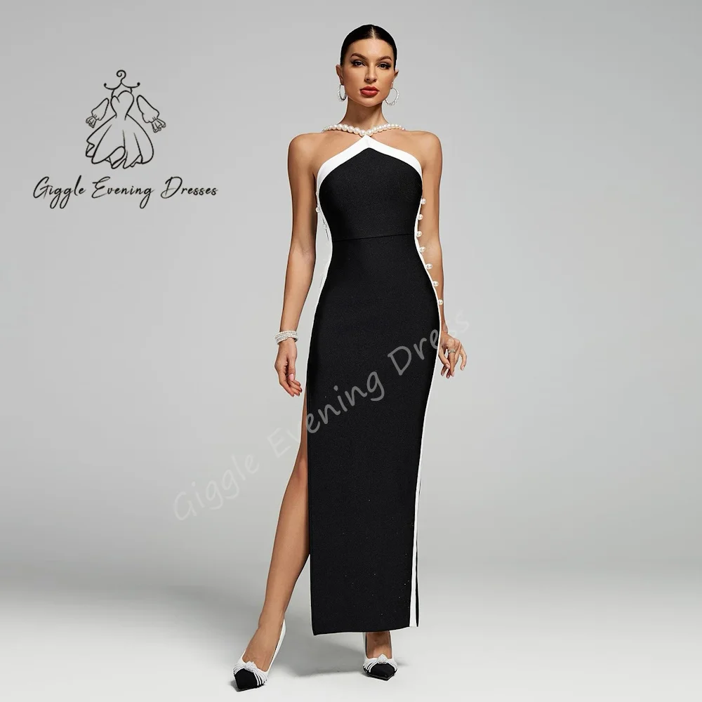 Customized Giggle Evening Dress Halter Straight Pearls Crepe side split Ruched elegant Formal Saudi evening dress for women 2025
Customized Giggle Evening Dress Halter Straight Pearls Crepe side split Ruched elegant Formal Saudi evening dress for women 2025