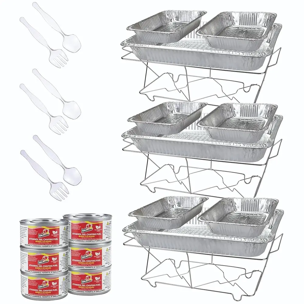 24 Piece Party Serving Kit Ludes Chafing Dish Buffet Set And Serving Utensils For All Types Of Parties And Events, 3 Complete
24 Piece Party Serving Kit Ludes Chafing Dish Buffet Set And Serving Utensils For All Types Of Parties And Events, 3 Complete