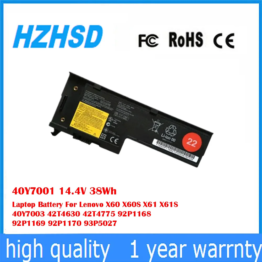 40Y7001 14.4V 38Wh Laptop Battery For Lenovo X60 X60S X61 X61S 40Y7003 42T4630 42T4775 92P1168 92P1169 92P1170 93P5027
40Y7001 14.4V 38Wh Laptop Battery For Lenovo X60 X60S X61 X61S 40Y7003 42T4630 42T4775 92P1168 92P1169 92P1170 93P5027