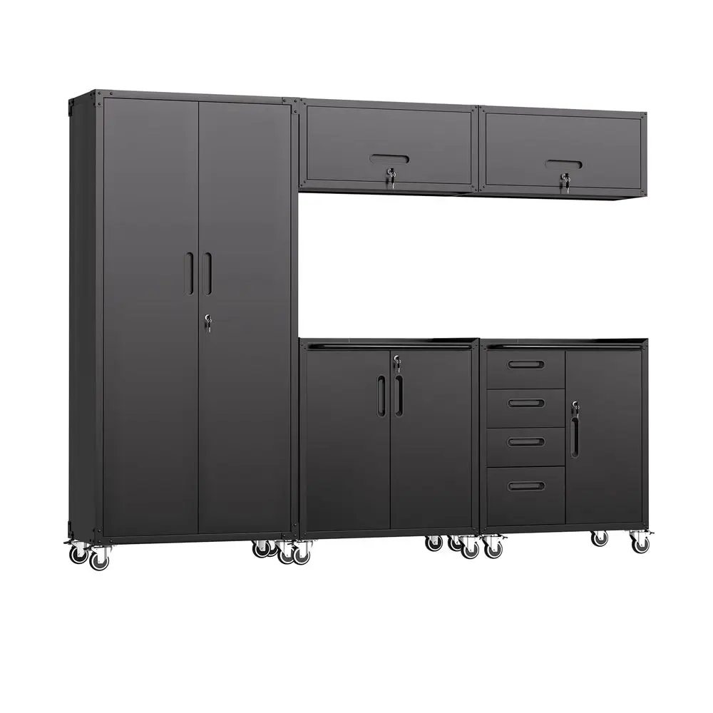Storage Cabinets System 5 PCS Workshop Set with Drawers Locking Heavy Duty Rolling Cart with Adjustable Shelves Garage Tool Wor
Storage Cabinets System 5 PCS Workshop Set with Drawers Locking Heavy Duty Rolling Cart with Adjustable Shelves Garage Tool Wor
