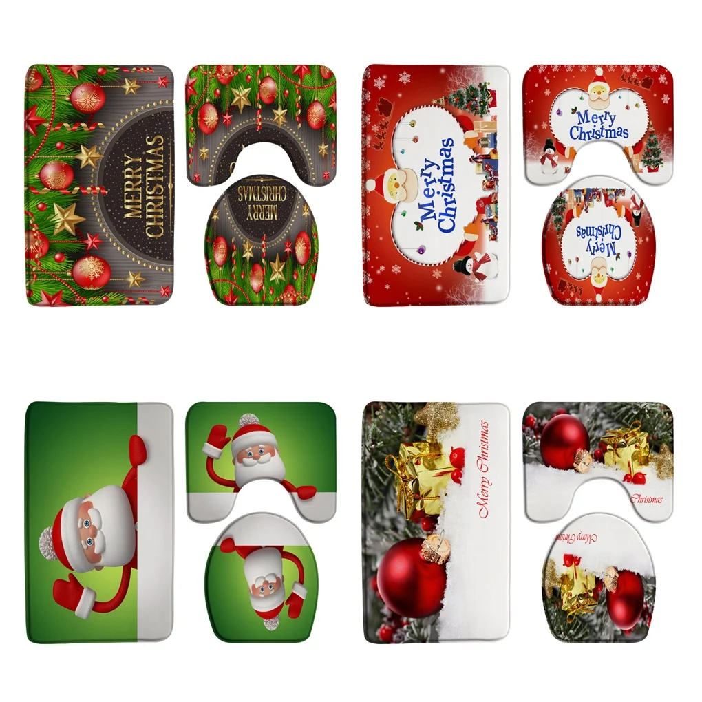 3Pcs Christmas Bathroom Set Non-Slip Rug Toilet Lid Cover Bath Mat Gold Red Xmas Ball Santa Claus Winter New Year Carpet Doormat
3Pcs Christmas Bathroom Set Non-Slip Rug Toilet Lid Cover Bath Mat Gold Red Xmas Ball Santa Claus Winter New Year Carpet Doormat