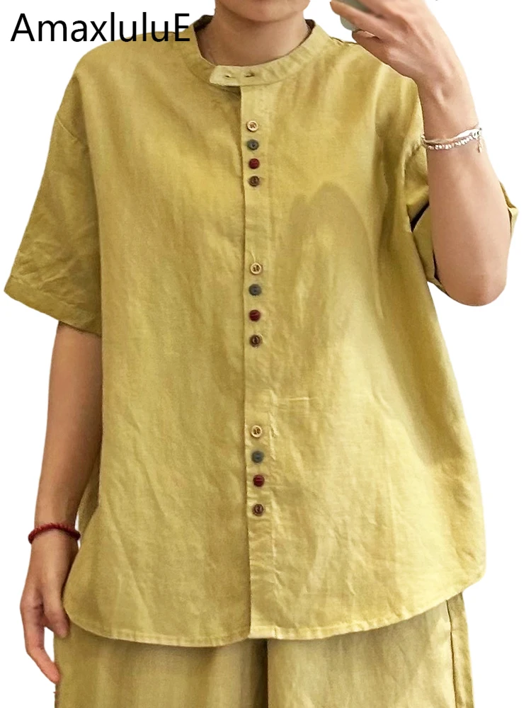 Amax LuluE Summer Leisure Loose Soild Shirts Ladies 2026 Fashion Classic Cotton Linen Tops Womens Korean Design Vintage Blouses
Amax LuluE Summer Leisure Loose Soild Shirts Ladies 2026 Fashion Classic Cotton Linen Tops Womens Korean Design Vintage Blouses
