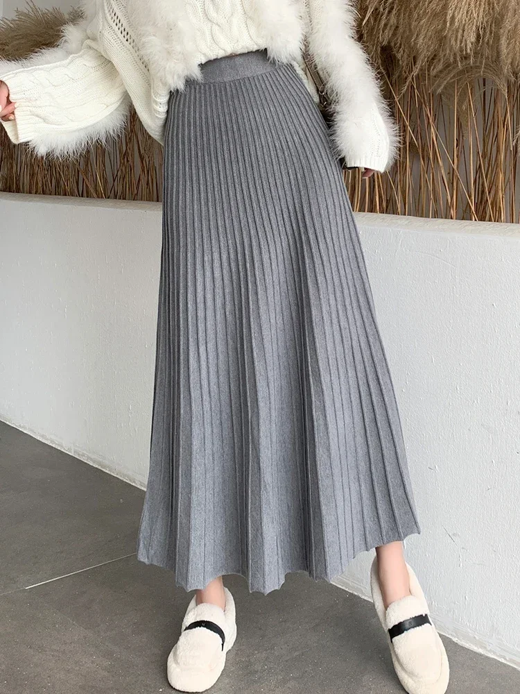 Long Knitted Skirt Women Autumn Winter Warm Skirts Female Korean Fashion Pleated Skirt Ladies Elegant Chic High Waist Maxi Skirt
Long Knitted Skirt Women Autumn Winter Warm Skirts Female Korean Fashion Pleated Skirt Ladies Elegant Chic High Waist Maxi Skirt