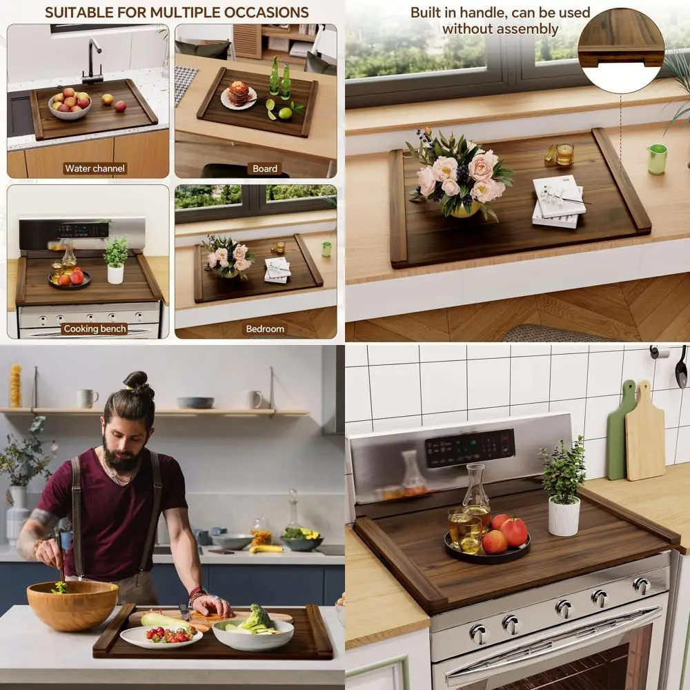 Wooden Noodle Board Kitchen Stove Cover, 30'' x 22'', Rustic Decorative Serving Tray for Gas or Electric Stoves
Wooden Noodle Board Kitchen Stove Cover, 30'' x 22'', Rustic Decorative Serving Tray for Gas or Electric Stoves