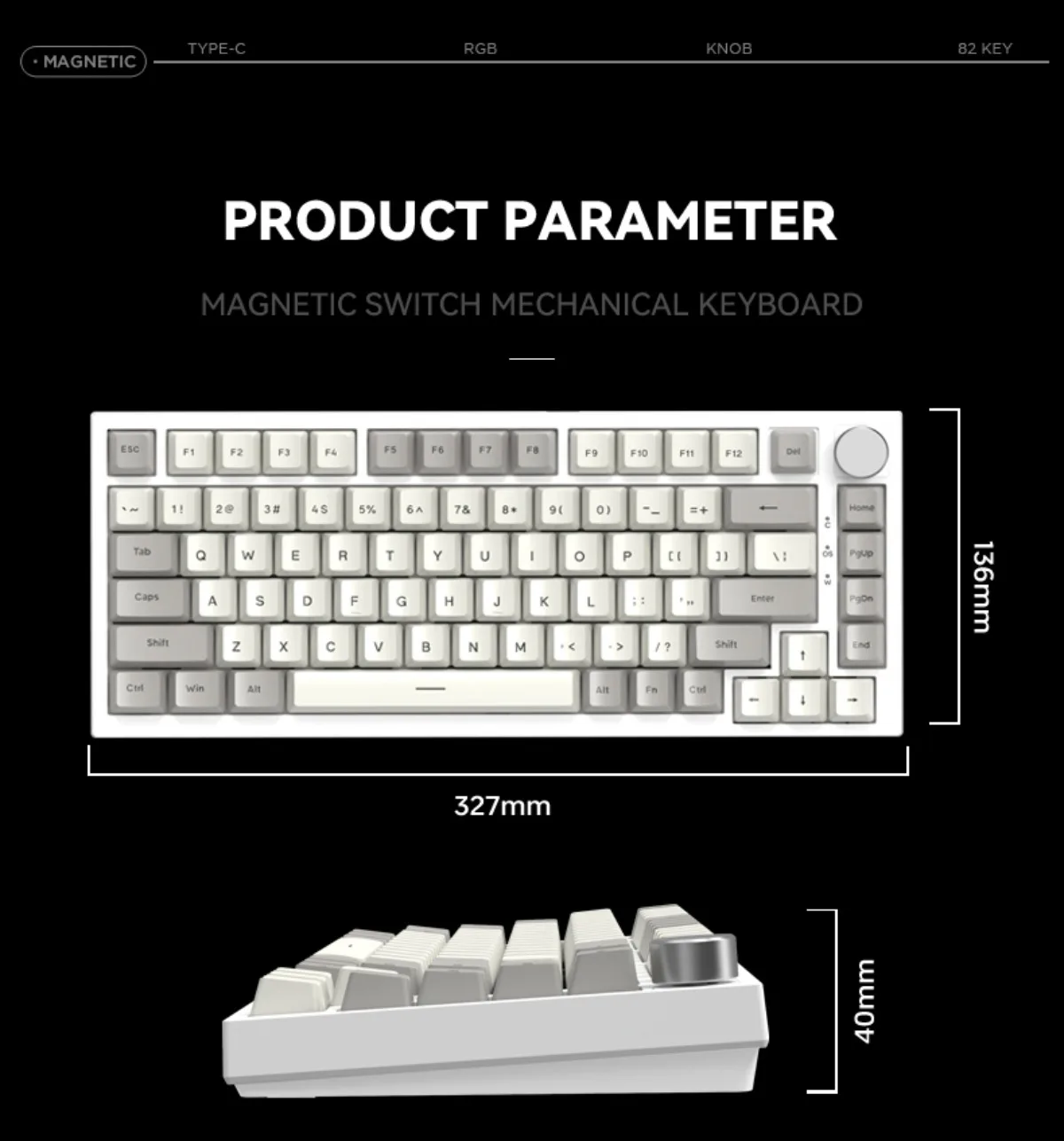 K85 Magnetic Switch,RGB Lighting,Suitable for FPS,Hot-swappable. Metal Knobs,games,Customisable Mechanical Keyboard
K85 Magnetic Switch,RGB Lighting,Suitable for FPS,Hot-swappable. Metal Knobs,games,Customisable Mechanical Keyboard