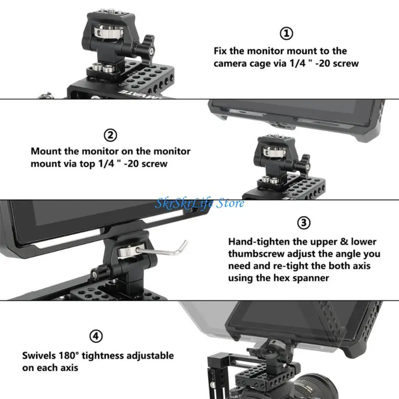 E65E Precise Metal CCTV Mount 360 Degree Rotatable Design 1/4 Inch Screw Adapter Bracket
E65E Precise Metal CCTV Mount 360 Degree Rotatable Design 1/4 Inch Screw Adapter Bracket
