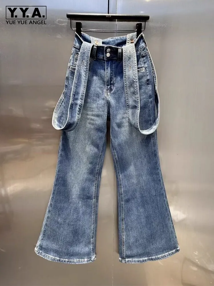High Street Women Strap Denim Pants Fashion High Waist Loose Fit Spring New Casual Jeans Female Vintage Suspenders Flare Pants
High Street Women Strap Denim Pants Fashion High Waist Loose Fit Spring New Casual Jeans Female Vintage Suspenders Flare Pants