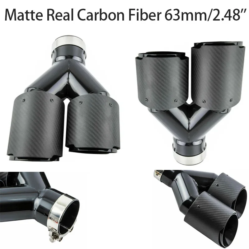 Matte Real Carbon Fiber 63mm/2.48'' Car Y Shape Universal Double Outlet Exhaust Tailpipe Muffler Tube Stainless Steel Slip On
Matte Real Carbon Fiber 63mm/2.48'' Car Y Shape Universal Double Outlet Exhaust Tailpipe Muffler Tube Stainless Steel Slip On