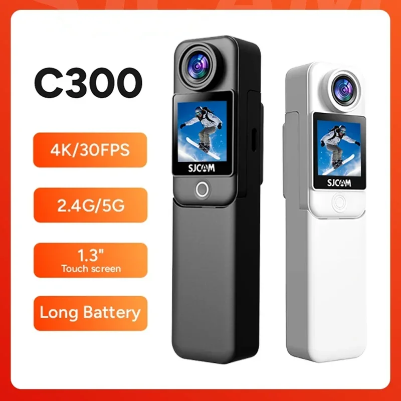 SJCAM C300 Pocket Action Camera 4K FHD With Long Battery Life Video 30M Waterproof 5G WiFi Camera Sport Action Cam
SJCAM C300 Pocket Action Camera 4K FHD With Long Battery Life Video 30M Waterproof 5G WiFi Camera Sport Action Cam