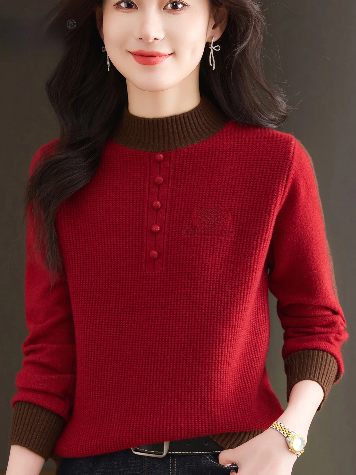 Thiened f-High Collar Knitted Base irt for Middle-Aged And ly Women Faionable Mommy Autumn Winter Inner Wear Top
Thiened f-High Collar Knitted Base irt for Middle-Aged And ly Women Faionable Mommy Autumn Winter Inner Wear Top