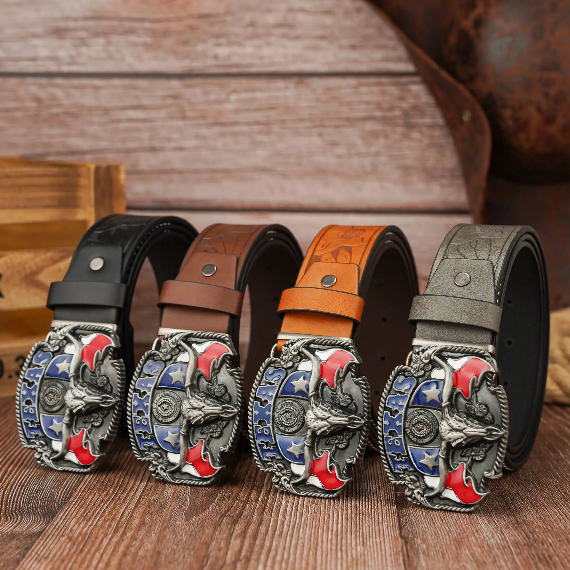 Красочная пряжка с головой быка TEXAS, модный и персонализированный ремень с заклепками из искусственной кожи с тиснением в виде головы быка, ремень унисекс
Красочная пряжка с головой быка TEXAS, модный и персонализированный ремень с заклепками из искусственной кожи с тиснением в виде головы быка, ремень унисекс