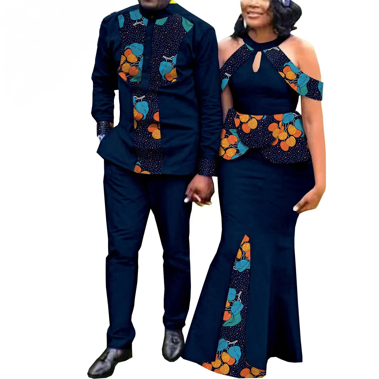 Fashion African Dresses for Women Match Men Outfits Bazin Lover Clothes Print Evening Mermaid Dress Men Shirt and Pants Sets
Fashion African Dresses for Women Match Men Outfits Bazin Lover Clothes Print Evening Mermaid Dress Men Shirt and Pants Sets