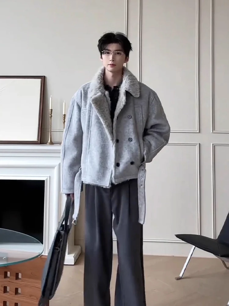 Thiened American Sle Cotton Jaet with Double Row Buttons And Fur Collar for Men ort Woolen Belted Tweed Jaet
Thiened American Sle Cotton Jaet with Double Row Buttons And Fur Collar for Men ort Woolen Belted Tweed Jaet