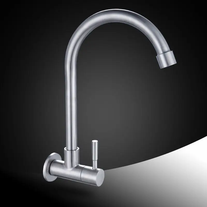 304 stainless steel wall mounted kitchen faucet, household vegetable sink, sink, sink, single cold water
304 stainless steel wall mounted kitchen faucet, household vegetable sink, sink, sink, single cold water