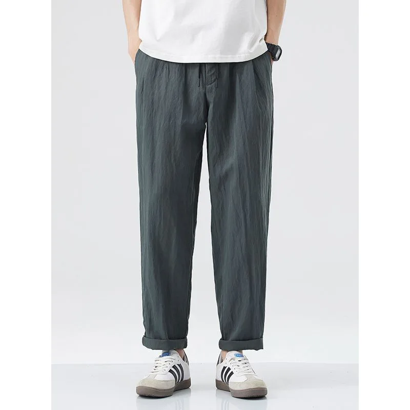 Summer and Autumn Simple Pure Color Japanese Retro Slightly Wrinkled Diagonal Loose Casual Cropped Pants for Men
Summer and Autumn Simple Pure Color Japanese Retro Slightly Wrinkled Diagonal Loose Casual Cropped Pants for Men