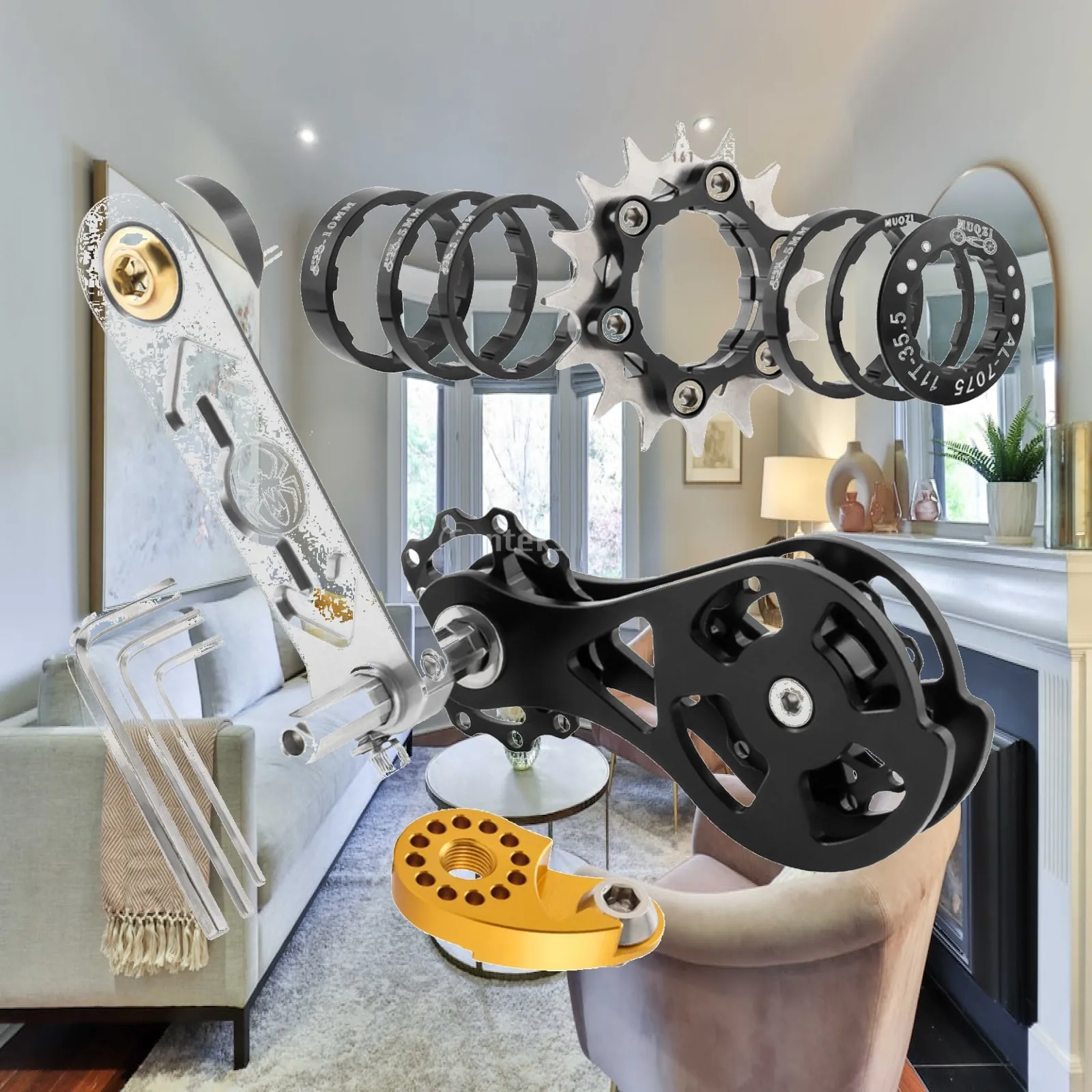 Bike Single Speed Conversion Kit, Chain Tensioners Portable Repairing Easy Installation Speed Converter Single Speed Cassette
Bike Single Speed Conversion Kit, Chain Tensioners Portable Repairing Easy Installation Speed Converter Single Speed Cassette