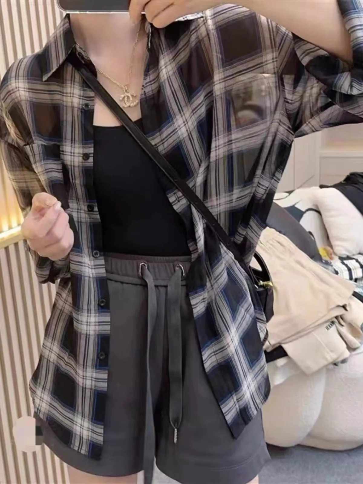 Retro Embroidered ort Sve irt Women's Casual Plaid Loose Slimming Top Spring 2026 New Sle Collar Button up
Retro Embroidered ort Sve irt Women's Casual Plaid Loose Slimming Top Spring 2026 New Sle Collar Button up