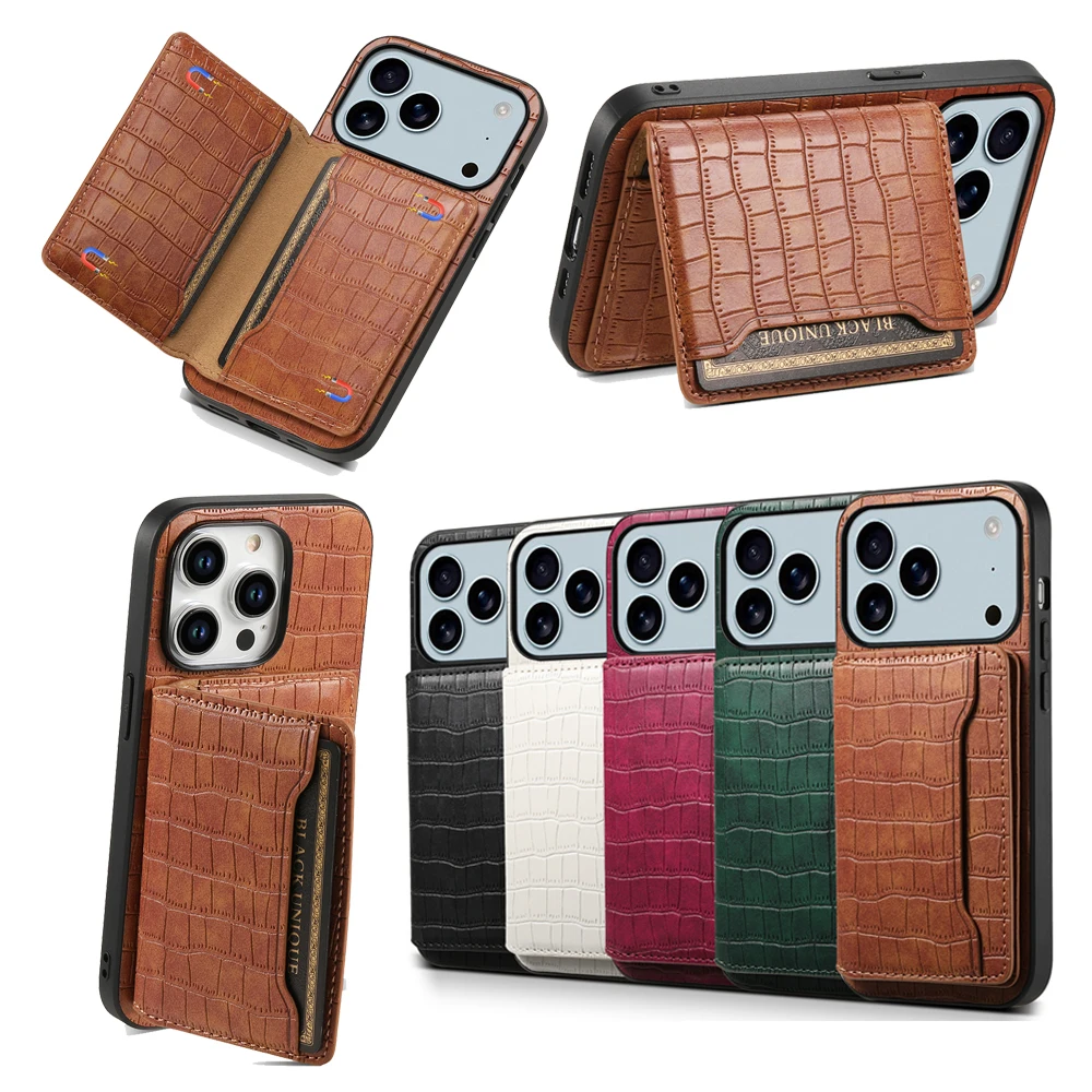 Luxury Magnetic Card Holder Cover Grid Crocodile Pattern Leather Phone Case for iphone 17 PRO MAX 16 PRO 11 12 13 14 PRO 15 Plus
Luxury Magnetic Card Holder Cover Grid Crocodile Pattern Leather Phone Case for iphone 17 PRO MAX 16 PRO 11 12 13 14 PRO 15 Plus