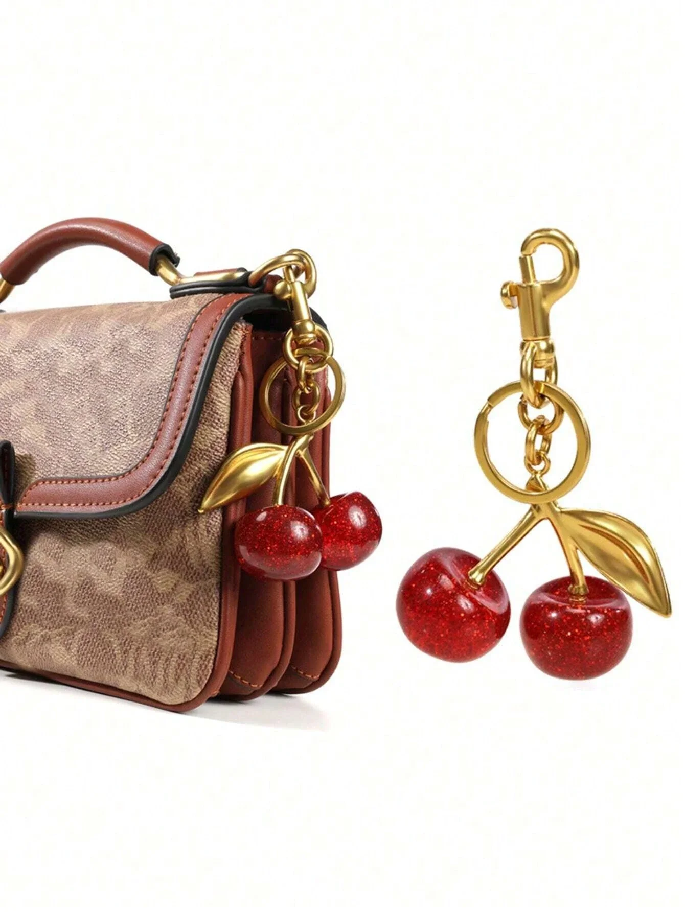 Big Cherry Crystal Keychain Pendant - Sparkling Resin & Metal Accessory for Women's Bags
Big Cherry Crystal Keychain Pendant - Sparkling Resin & Metal Accessory for Women's Bags