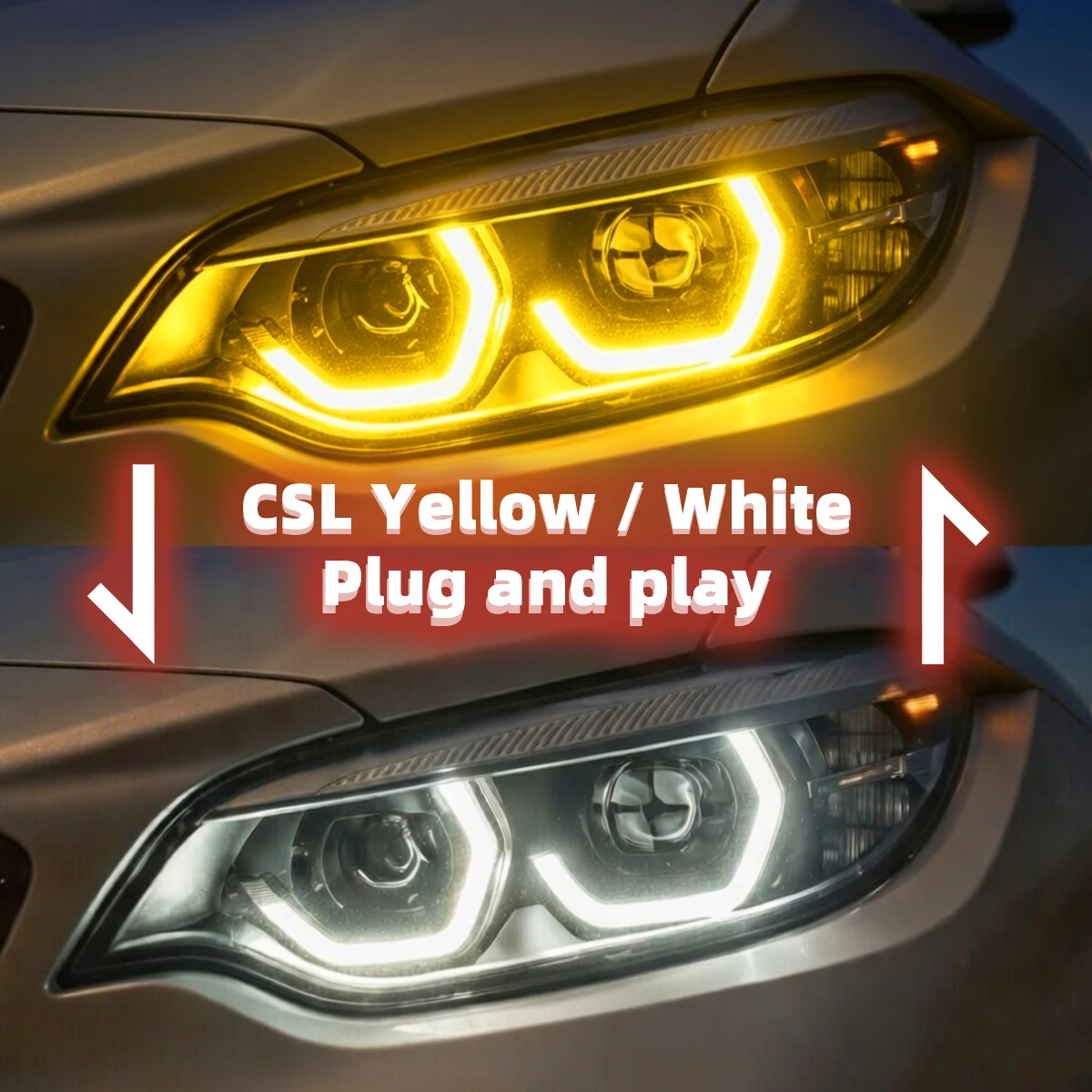 Dual Color DRL CSL Yellow White Switch Via High Beam For BMW 2 Series M2 F22 F23 F87 2018-2019 Daytime Running Light Kit
Dual Color DRL CSL Yellow White Switch Via High Beam For BMW 2 Series M2 F22 F23 F87 2018-2019 Daytime Running Light Kit