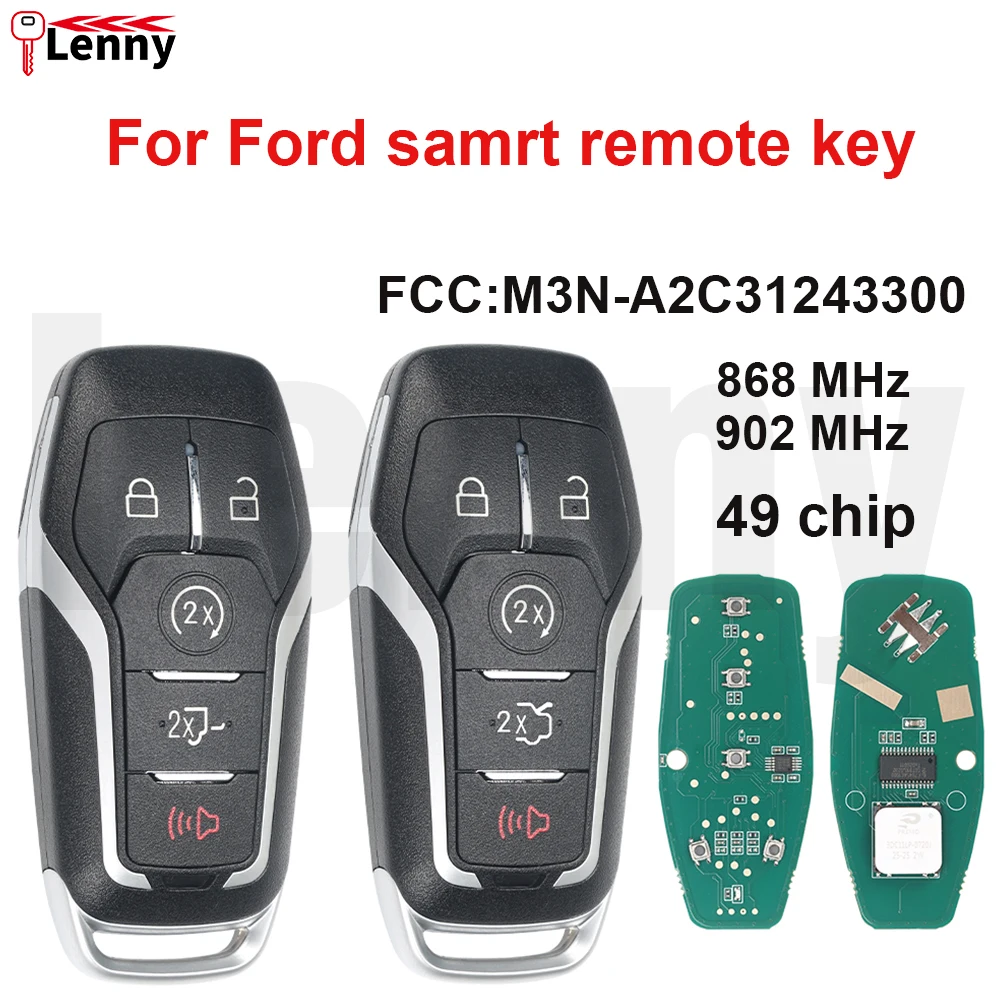 Lenny M3N-A2C31243300 868/902MHz 49chip original plan PCB car smart key for Ford Edge Fusion Explorer Mustang Lincon 2013-2017
Lenny M3N-A2C31243300 868/902MHz 49chip original plan PCB car smart key for Ford Edge Fusion Explorer Mustang Lincon 2013-2017