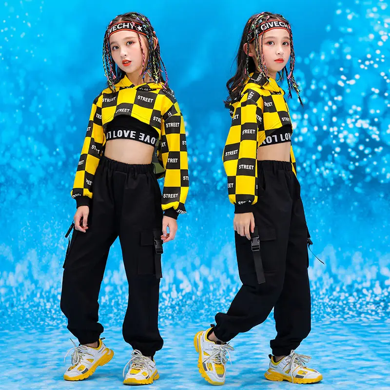 Girls Spring Hip Hop Clothing Hoodie Sweatshirt Long Sleeve Crop Top Black Cargo Pants Teenager Kids Dancing Costume Street Wear
Girls Spring Hip Hop Clothing Hoodie Sweatshirt Long Sleeve Crop Top Black Cargo Pants Teenager Kids Dancing Costume Street Wear
