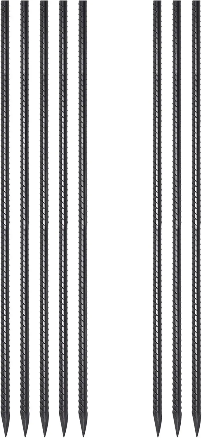 Heavy Duty Steel Ground Stakes 48 Inch 8 Pack, 1/2 Inch Diameter Rebar Spikes with Chisel Point for Garden Plant Support
Heavy Duty Steel Ground Stakes 48 Inch 8 Pack, 1/2 Inch Diameter Rebar Spikes with Chisel Point for Garden Plant Support