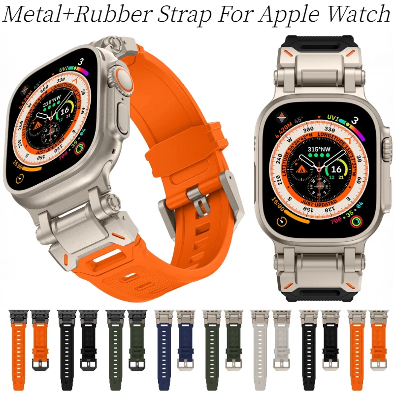 Ремешок металлический и резиновый для Apple Watch Ultra/2 49 мм 9 8 7 45 мм, роскошный комплект для модификации браслета iWatch 6 5 4 3 SE 44 мм 42 мм, ремешок
Ремешок металлический и резиновый для Apple Watch Ultra/2 49 мм 9 8 7 45 мм, роскошный комплект для модификации браслета iWatch 6 5 4 3 SE 44 мм 42 мм, ремешок