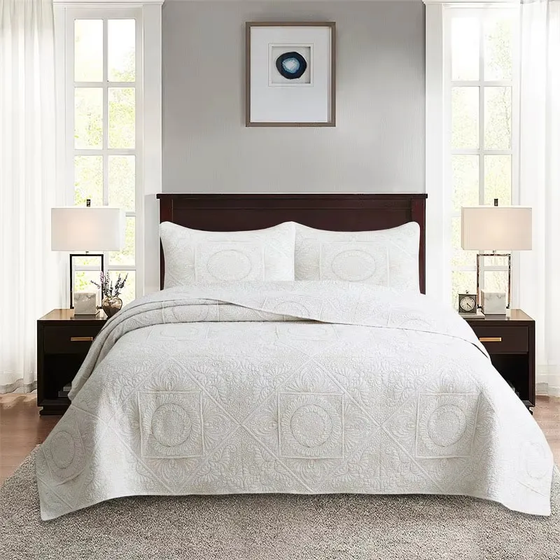 Roma Pattern Cotton Quilt Set 3PCS King Queen Bedspread Summer Lightweight Breathable Coverlet Comforter with 2 Pillowcases Soli
Roma Pattern Cotton Quilt Set 3PCS King Queen Bedspread Summer Lightweight Breathable Coverlet Comforter with 2 Pillowcases Soli