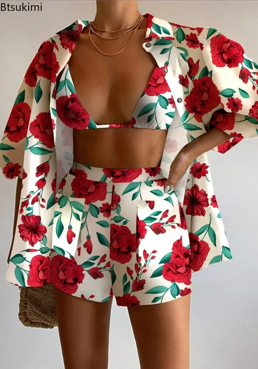 New 2025 Women's Summer Casual Short Sets 3PCS Fashion Printed Women Three Piece Loose Shirt Tops and Shorts Sets Female Sets
New 2025 Women's Summer Casual Short Sets 3PCS Fashion Printed Women Three Piece Loose Shirt Tops and Shorts Sets Female Sets
