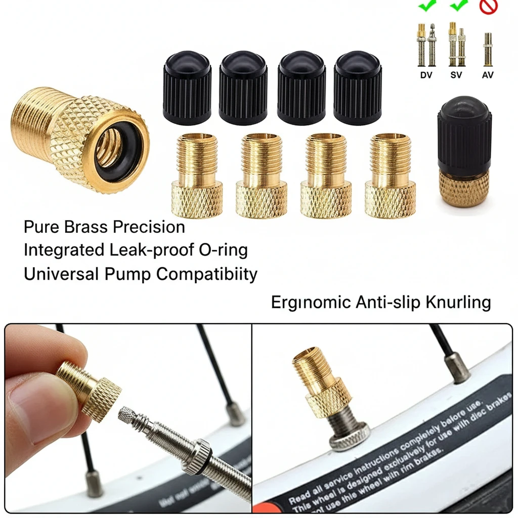 2-8pcs Presta to Schrader Valve Adapter Solid Brass Converter O-ring Seal Bike Pump Nozzle Road MTB Tire Inflator Air Compressor
2-8pcs Presta to Schrader Valve Adapter Solid Brass Converter O-ring Seal Bike Pump Nozzle Road MTB Tire Inflator Air Compressor