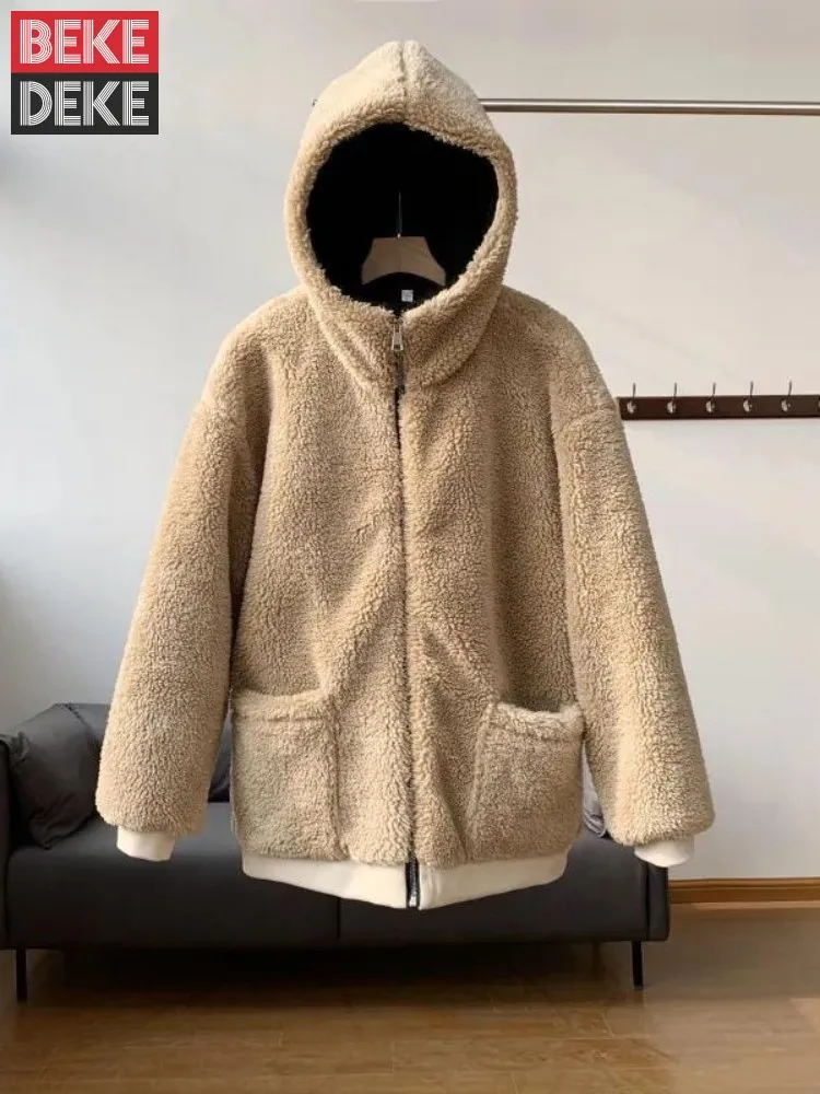 Winter Oversize Fake Lamb Wool Padded Jacket Men Fashion Loose Fit Thick Warm Korean Style Hooded Coat Harajuku Casual Outerwear
Winter Oversize Fake Lamb Wool Padded Jacket Men Fashion Loose Fit Thick Warm Korean Style Hooded Coat Harajuku Casual Outerwear
